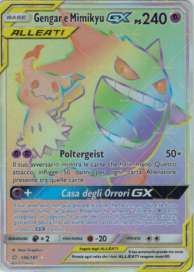 Carta Pokémon Gengar/Mimikyu GX de segunda mano por 15 EUR en